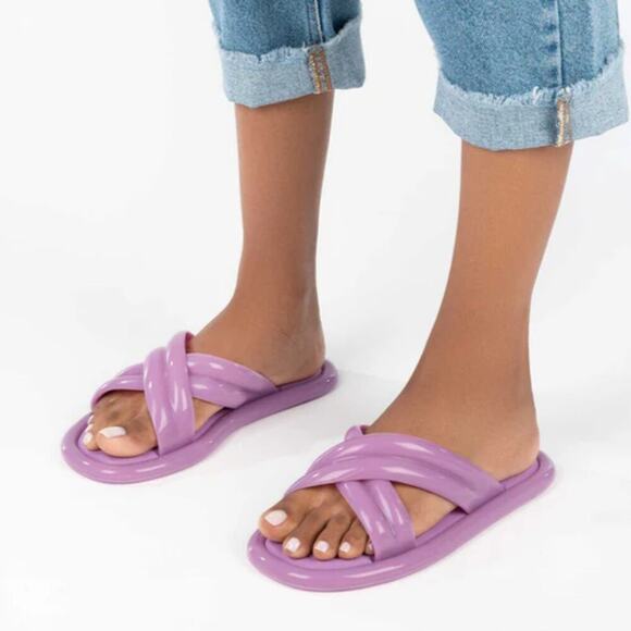 Melissa x Larroude Cali Slide Lilac Size 8 - Picture 1 of 5